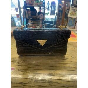 Vintage Lanvin Paris Leather Alligator Style Handbag